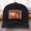 Paws Down, Best Dad Ever - Dog Personalized Custom Leather Patch Hat - Father's Day, Gift For Pet Owners, Pet Lovers