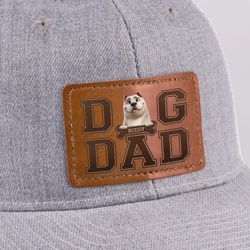 Fur Life, Dad Life - Dog Personalized Custom Leather Patch Hat - Father's Day, Gift For Pet Owners, Pet Lovers