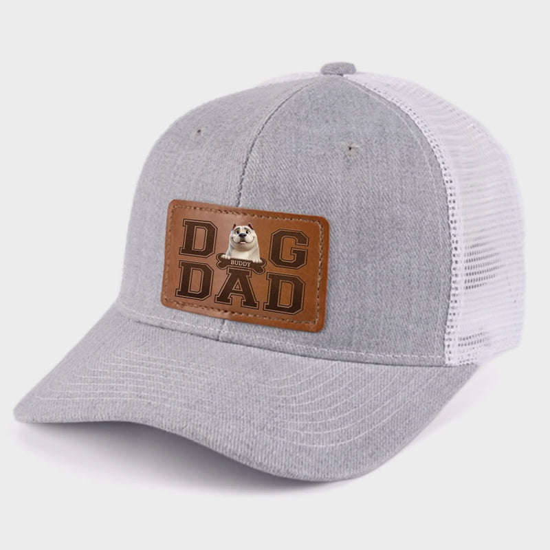 Fur Life, Dad Life - Dog Personalized Custom Leather Patch Hat - Father's Day, Gift For Pet Owners, Pet Lovers