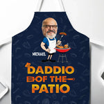 Custom Photo Daddio Of The Patio - Family Personalized Custom Apron - Father's Day, Gift For Dad, Grandpa
