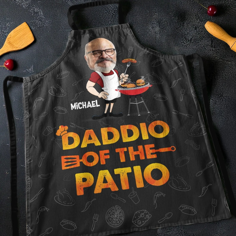 Custom Photo Daddio Of The Patio - Family Personalized Custom Apron - Father's Day, Gift For Dad, Grandpa
