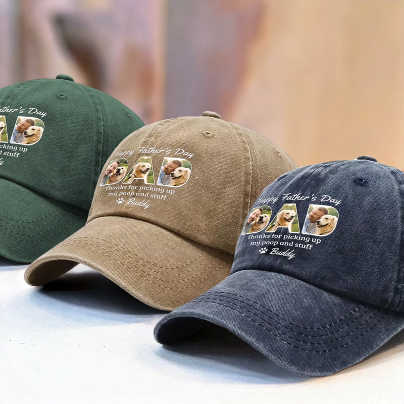 Custom Photo You're Pawsome, Even When I'm A Mess - Family Personalized Custom Vintage Washed Denim Baseball Cap - Father's Day, Gift For Pet Owners, Pet Lovers