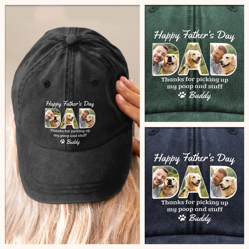 Custom Photo You're Pawsome, Even When I'm A Mess - Family Personalized Custom Vintage Washed Denim Baseball Cap - Father's Day, Gift For Pet Owners, Pet Lovers