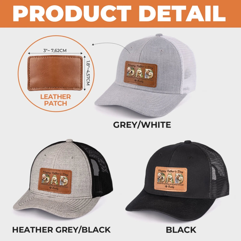 Custom Photo Thanks For Loving Me At My Messiest - Dog & Cat Personalized Custom Leather Patch Hat - Father's Day, Gift For Pet Owners, Pet Lovers
