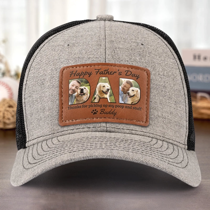 Custom Photo Thanks For Loving Me At My Messiest - Dog & Cat Personalized Custom Leather Patch Hat - Father's Day, Gift For Pet Owners, Pet Lovers