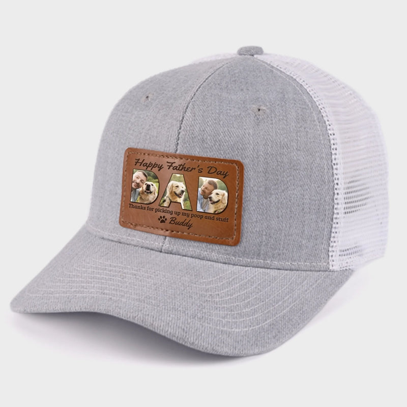 Custom Photo Thanks For Loving Me At My Messiest - Dog & Cat Personalized Custom Leather Patch Hat - Father's Day, Gift For Pet Owners, Pet Lovers