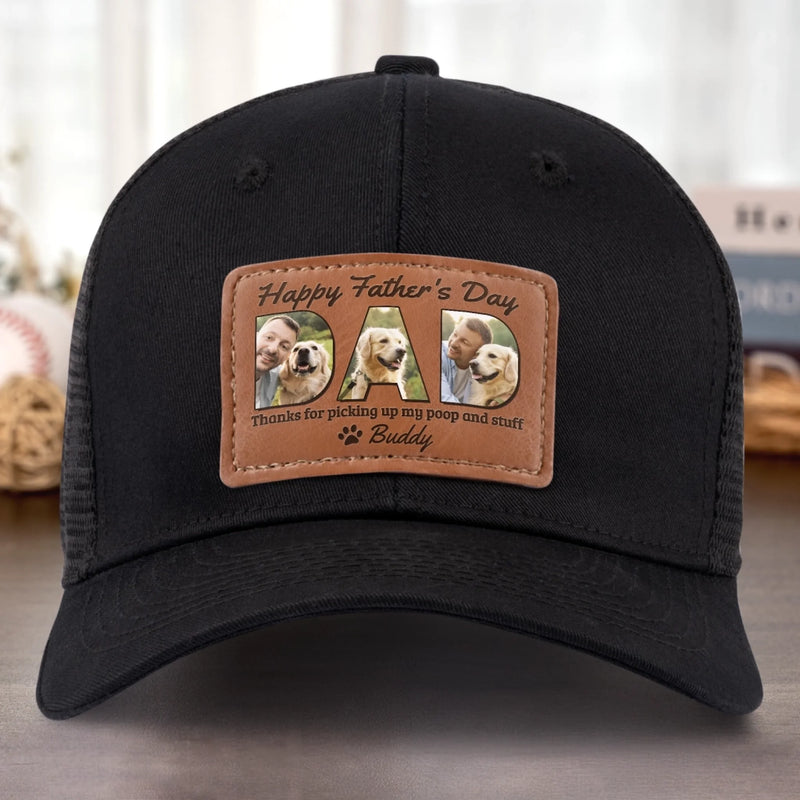 Custom Photo Thanks For Loving Me At My Messiest - Dog & Cat Personalized Custom Leather Patch Hat - Father's Day, Gift For Pet Owners, Pet Lovers