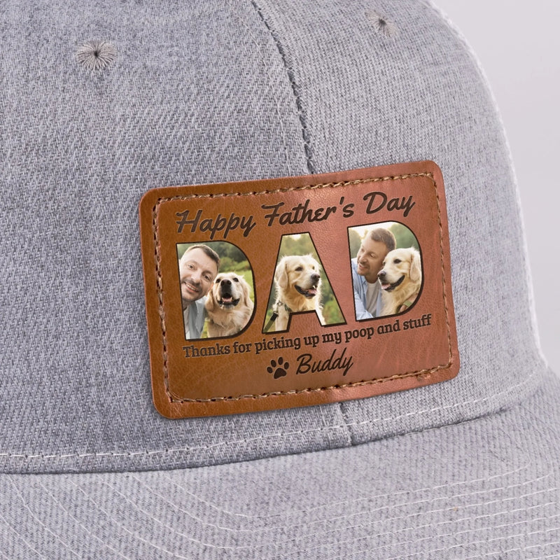 Custom Photo Thanks For Loving Me At My Messiest - Dog & Cat Personalized Custom Leather Patch Hat - Father's Day, Gift For Pet Owners, Pet Lovers