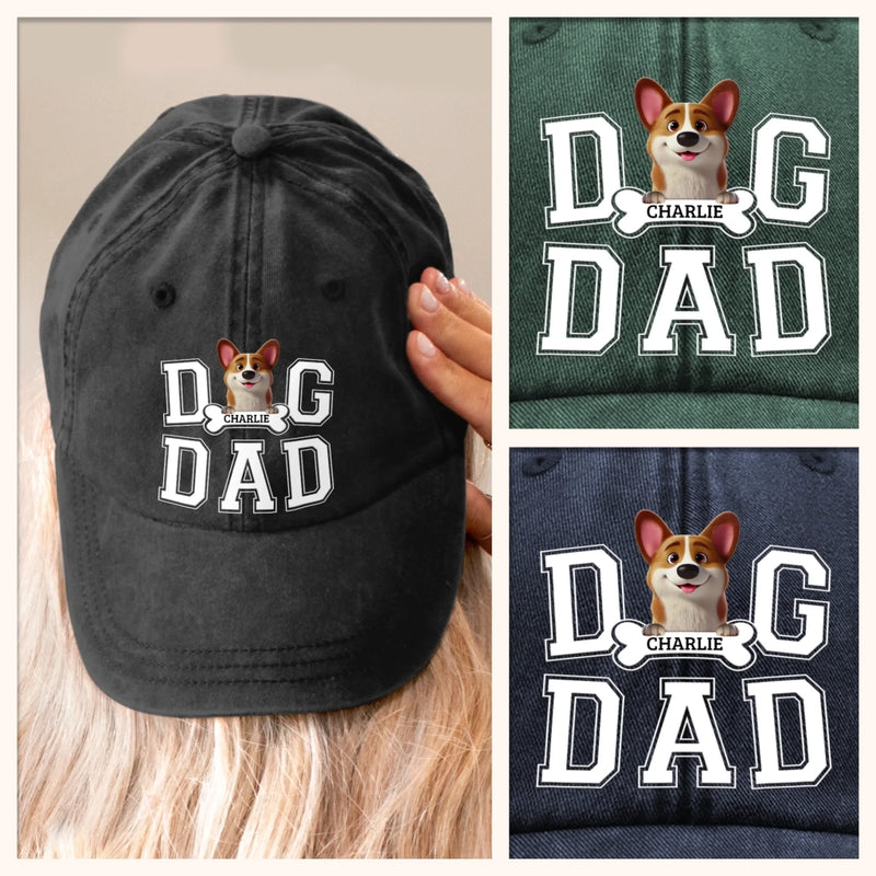 We Sniff Together, We Stick Together - Dog Personalized Custom Vintage Washed Denim Baseball Cap - Father's Day, Gift For Dad, Pet Owners, Pet Lovers