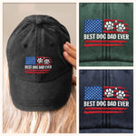 Proud Member Of The Dog Dad Club - Dog Personalized Custom Vintage Washed Denim Baseball Cap - Father's Day, Gift For Dad, Dog Lovers