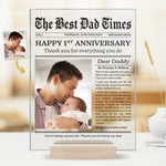 Custom Photo The Start Of Dad Life - Family Personalized Custom Rectangle Shaped Acrylic Plaque - Father's Day, Baby Shower Gift, Gift For First Dad, Baby Kids, Newborn Baby