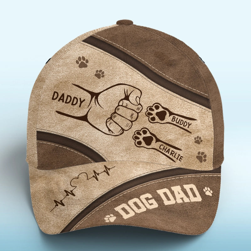 Fist Bumps & Paw Prints - Dog & Cat Personalized Custom Hat, All Over Print Classic Cap - Father's Day, Gift For Pet Owners, Pet Lovers