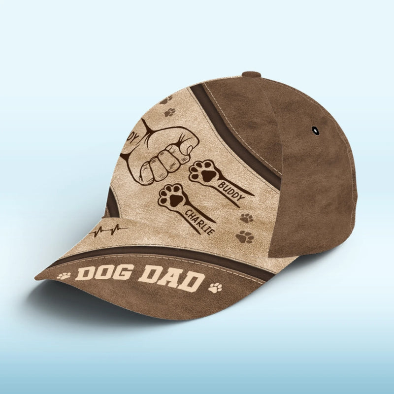 Fist Bumps & Paw Prints - Dog & Cat Personalized Custom Hat, All Over Print Classic Cap - Father's Day, Gift For Pet Owners, Pet Lovers