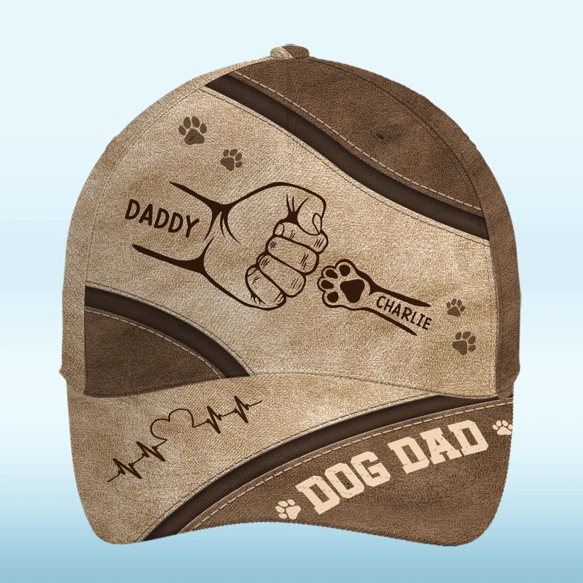 Fist Bumps & Paw Prints - Dog & Cat Personalized Custom Hat, All Over Print Classic Cap - Father's Day, Gift For Pet Owners, Pet Lovers