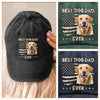 Custom Photo Leader Of The Pack - Dog & Cat Personalized Custom Vintage Washed Denim Baseball Cap - Father's Day, Gift For Dad, Pet Owners, Pet Lovers