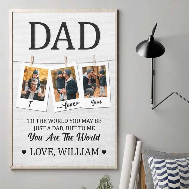 Custom Photo More Than Just A Dad - Family Personalized Custom Vertical Poster - Father's Day, Gift For Dad, Grandpa
