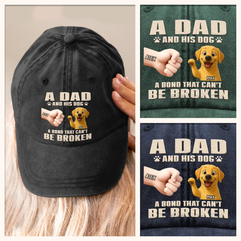 My Therapist Has Four Paws - Dog Personalized Custom Vintage Washed Denim Baseball Cap - Father's Day, Gift For Dad, Pet Owners, Pet Lovers