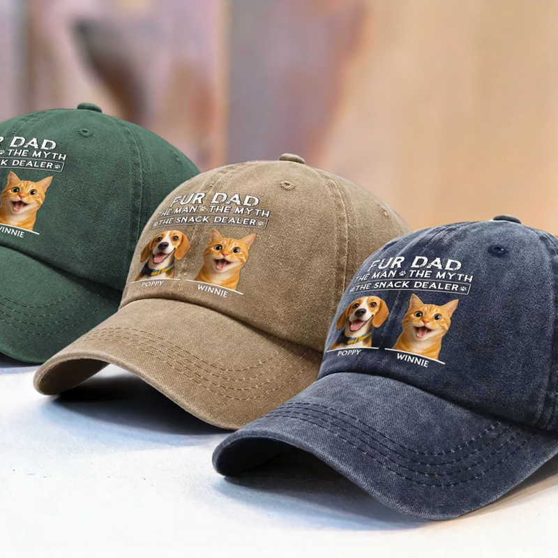Custom Photo You Call It Spoiled, I Call It Loved - Dog & Cat Personalized Custom Vintage Washed Denim Baseball Cap - Father's Day, Gift For Dad, Pet Owners, Pet Lovers