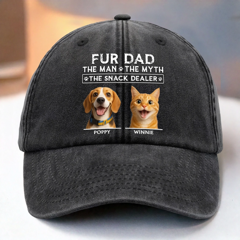 Custom Photo You Call It Spoiled, I Call It Loved - Dog & Cat Personalized Custom Vintage Washed Denim Baseball Cap - Father's Day, Gift For Dad, Pet Owners, Pet Lovers