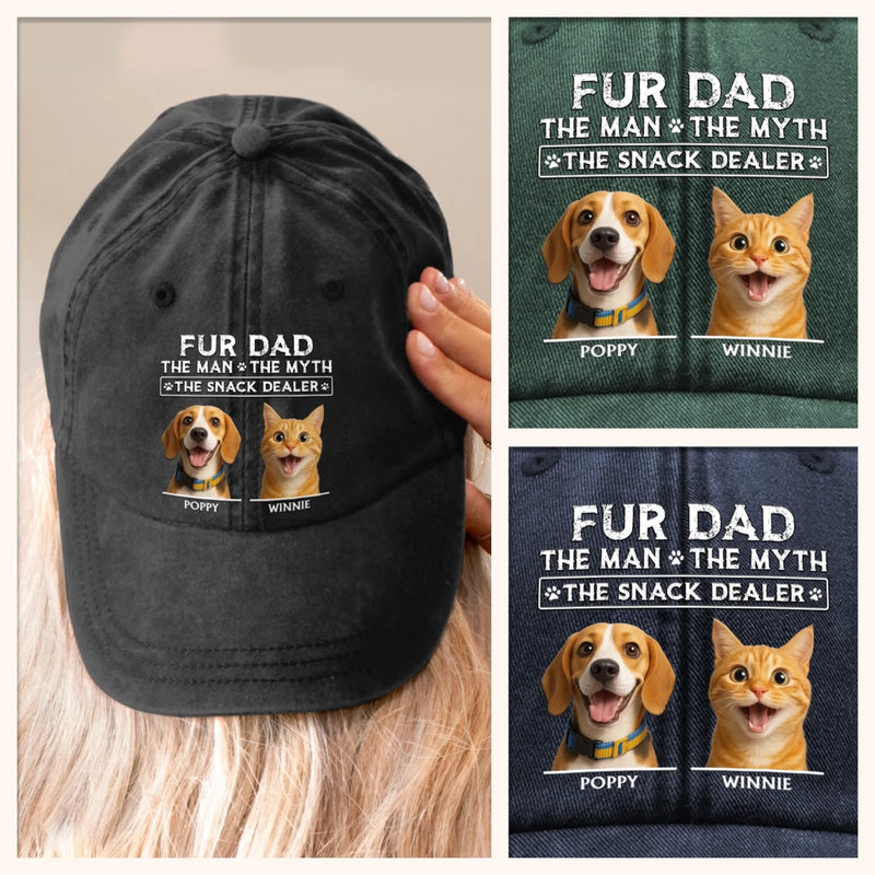Custom Photo You Call It Spoiled, I Call It Loved - Dog & Cat Personalized Custom Vintage Washed Denim Baseball Cap - Father's Day, Gift For Dad, Pet Owners, Pet Lovers