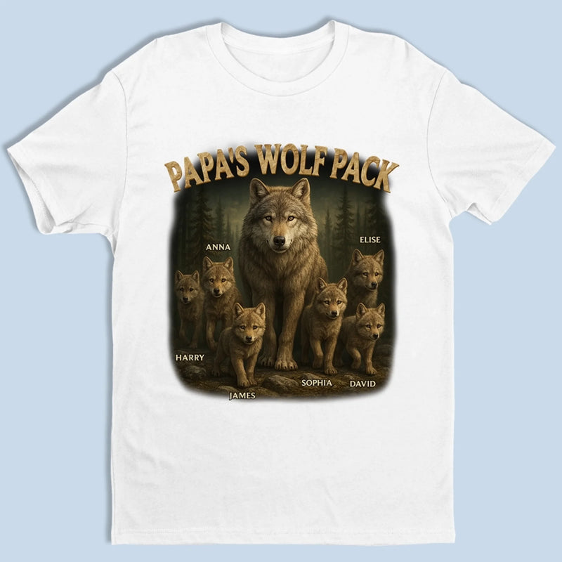 Wolf Pack Always Together - Family Personalized Custom Unisex T-shirt, Premium T-shirt, Hoodie -  Father's Day, Gift For Dad, Grandpa
