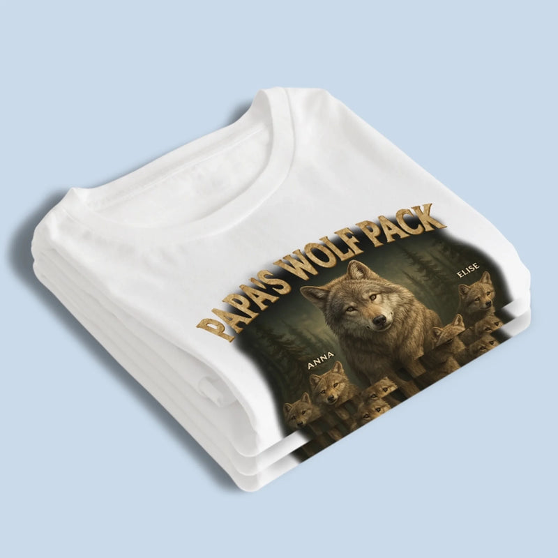 Wolf Pack Always Together - Family Personalized Custom Unisex T-shirt, Premium T-shirt, Hoodie -  Father's Day, Gift For Dad, Grandpa