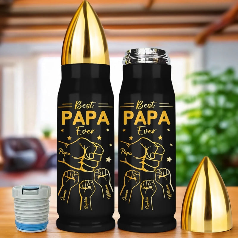 Legacy In Every Handshake - Family Personalized Custom Bullet Tumbler - Father's Day, Gift For Dad, Grandpa