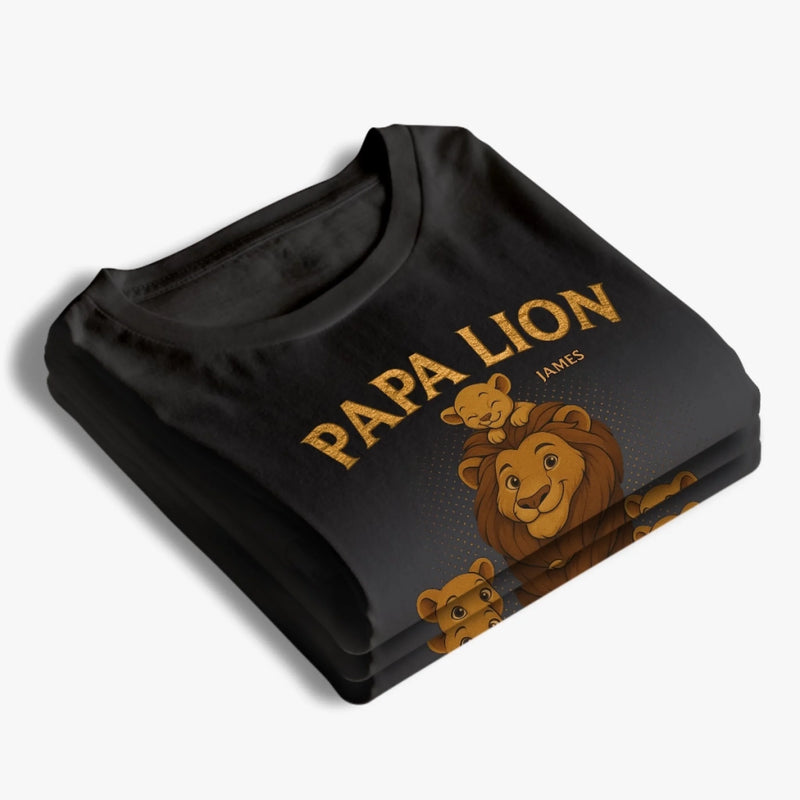 Papa Lion, Always On Guard - Family Personalized Custom Unisex T-shirt, Premium T-shirt, Hoodie - Father's Day, Gift For Dad, Grandpa