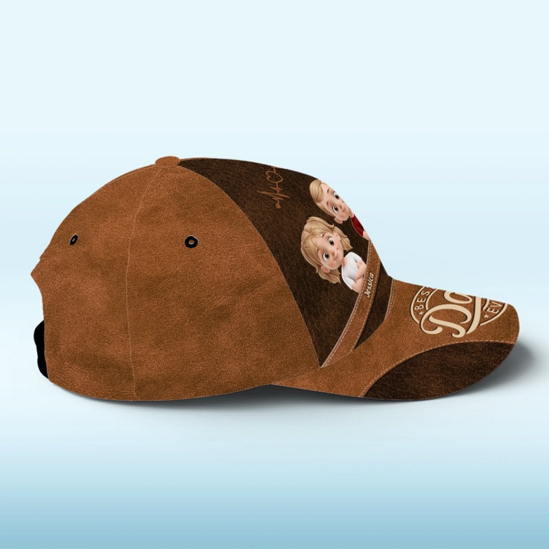 Cool Dad Warm Heart - Family Personalized Custom Hat, All Over Print Classic Cap - Father's Day, Gift For Dad, Grandpa