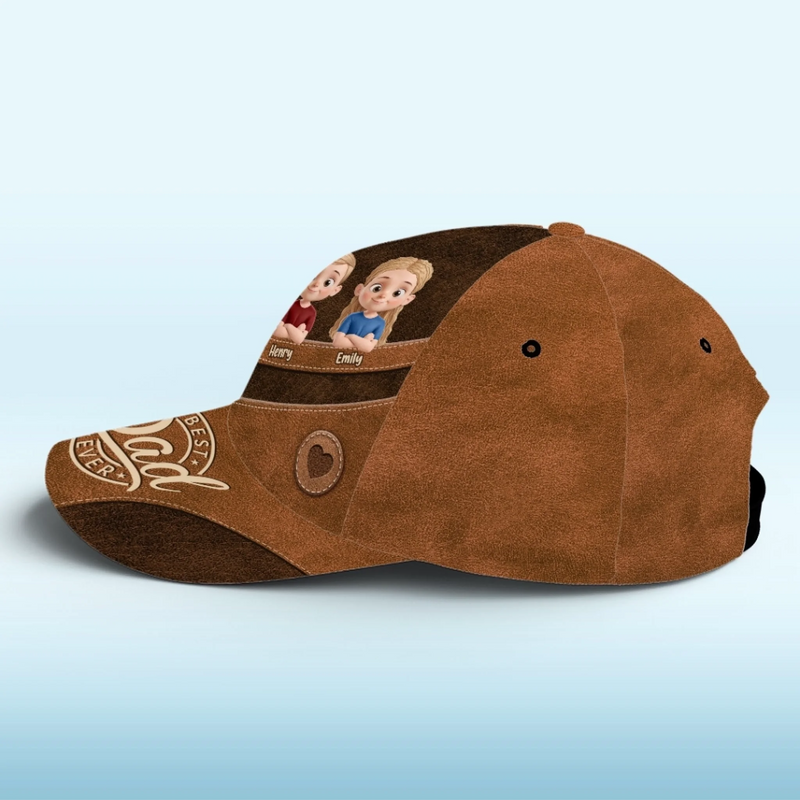 Cool Dad Warm Heart - Family Personalized Custom Hat, All Over Print Classic Cap - Father's Day, Gift For Dad, Grandpa