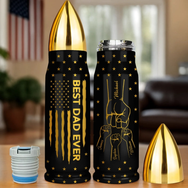 Legend Strength Dad Style - Family Personalized Custom Bullet Tumbler - Father's Day, Gift For Dad, Grandpa