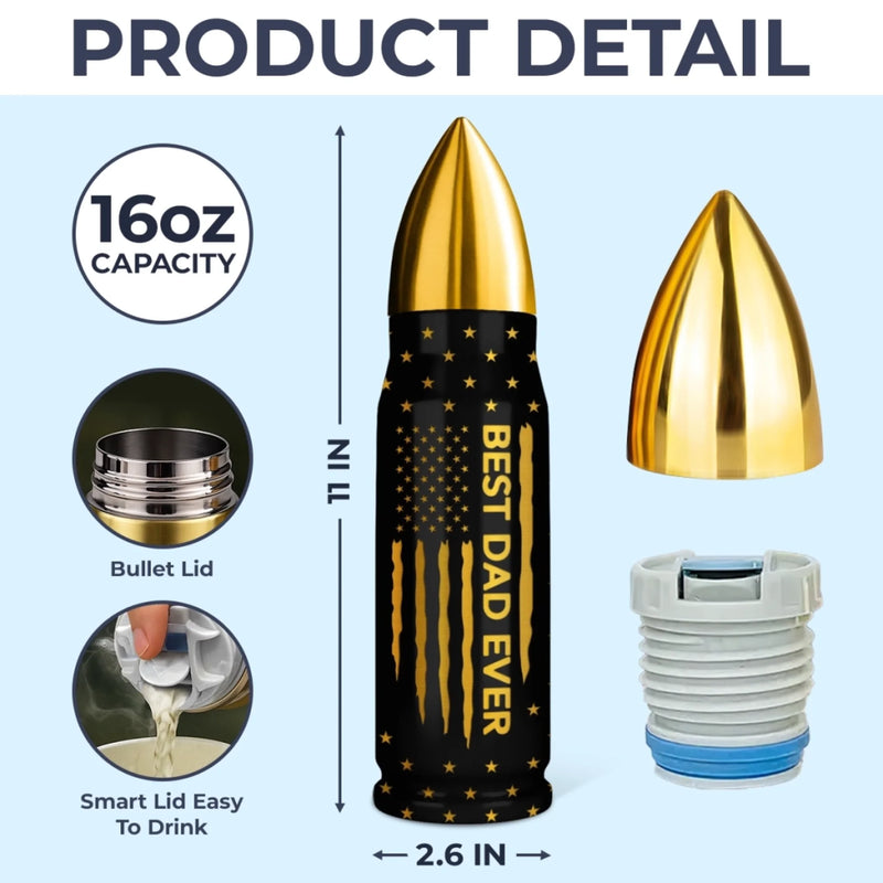 Legend Strength Dad Style - Family Personalized Custom Bullet Tumbler - Father's Day, Gift For Dad, Grandpa
