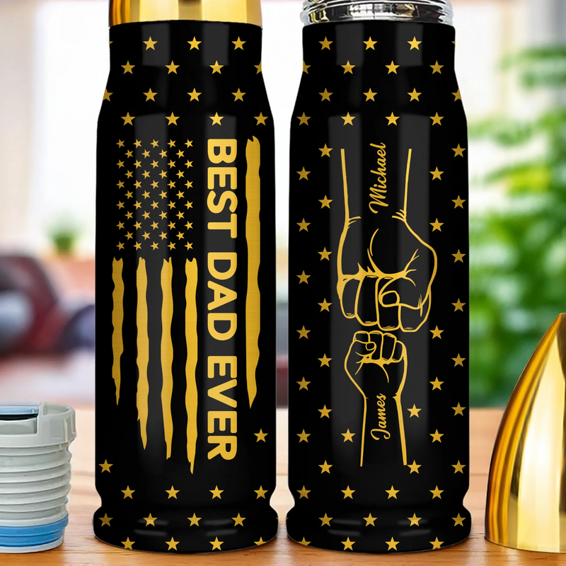 Legend Strength Dad Style - Family Personalized Custom Bullet Tumbler - Father's Day, Gift For Dad, Grandpa