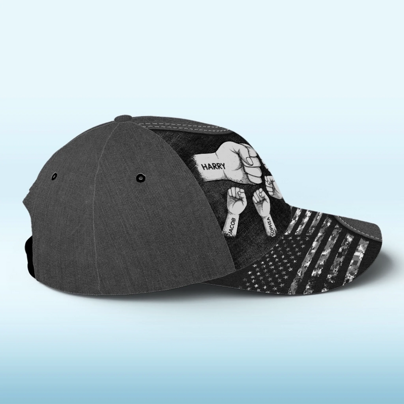 Together We Stand, Fist By Fist - Family Personalized Custom Hat, All Over Print Classic Cap - Father's Day, Gift For Dad, Grandpa