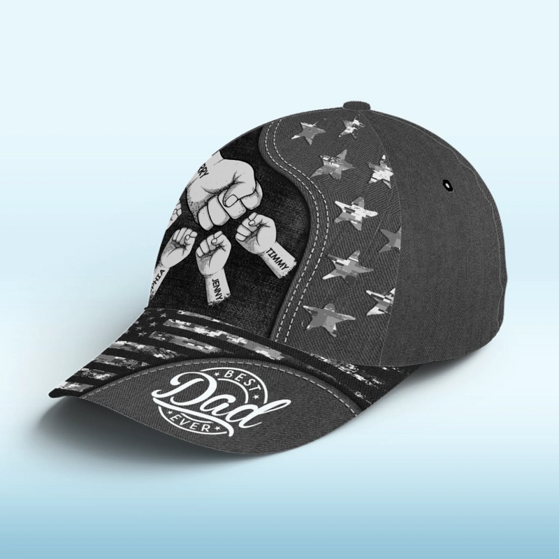 Together We Stand, Fist By Fist - Family Personalized Custom Hat, All Over Print Classic Cap - Father's Day, Gift For Dad, Grandpa