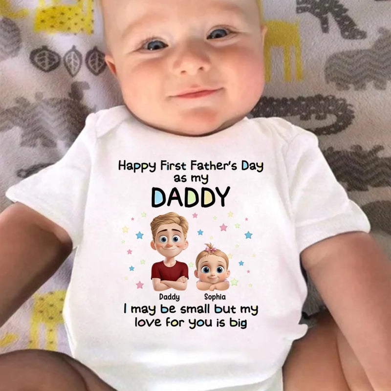 Happy First Father’s Day As My Daddy - Family Personalized Custom Baby Onesie - Father's Day, Baby Shower Gift, Gift For First Dad, Baby Kids, Newborn Baby