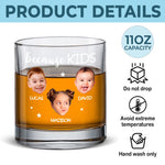 Custom Photo Because of You, My Heart Is Fuller - Family Personalized Custom Whiskey Glass - Father's Day, Gift For Family