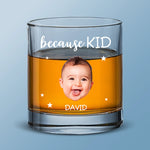 Custom Photo Because of You, My Heart Is Fuller - Family Personalized Custom Whiskey Glass - Father's Day, Gift For Family
