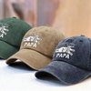 Papa’s Love, Wrapped Around Our Little Hands - Family Personalized Custom Vintage Washed Denim Baseball Cap - Father's Day, Gift For Dad, Grandpa