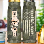 Fist Bumps Forever Squad - Family Personalized Custom Bullet Tumbler - Father's Day, Gift For Dad, Grandpa