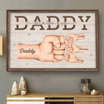 Forever Fist-bumping With Love - Family Personalized Custom Horizontal Poster - Father's Day, Gift For Dad, Grandpa