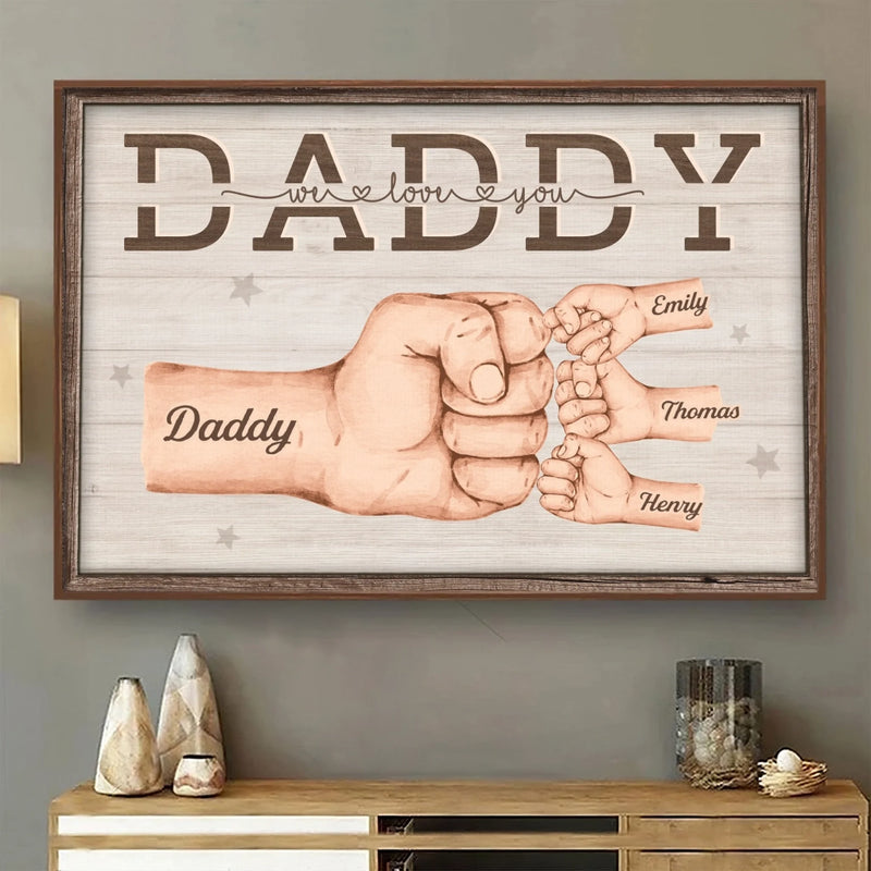 Forever Fist-bumping With Love - Family Personalized Custom Horizontal Poster - Father's Day, Gift For Dad, Grandpa