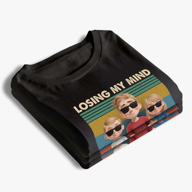 Just A Dad Trying Not To Lose It - Family Personalized Custom Unisex T-shirt, Premium T-shirt, Hoodie - Father's Day, Gift For Dad, Grandpa