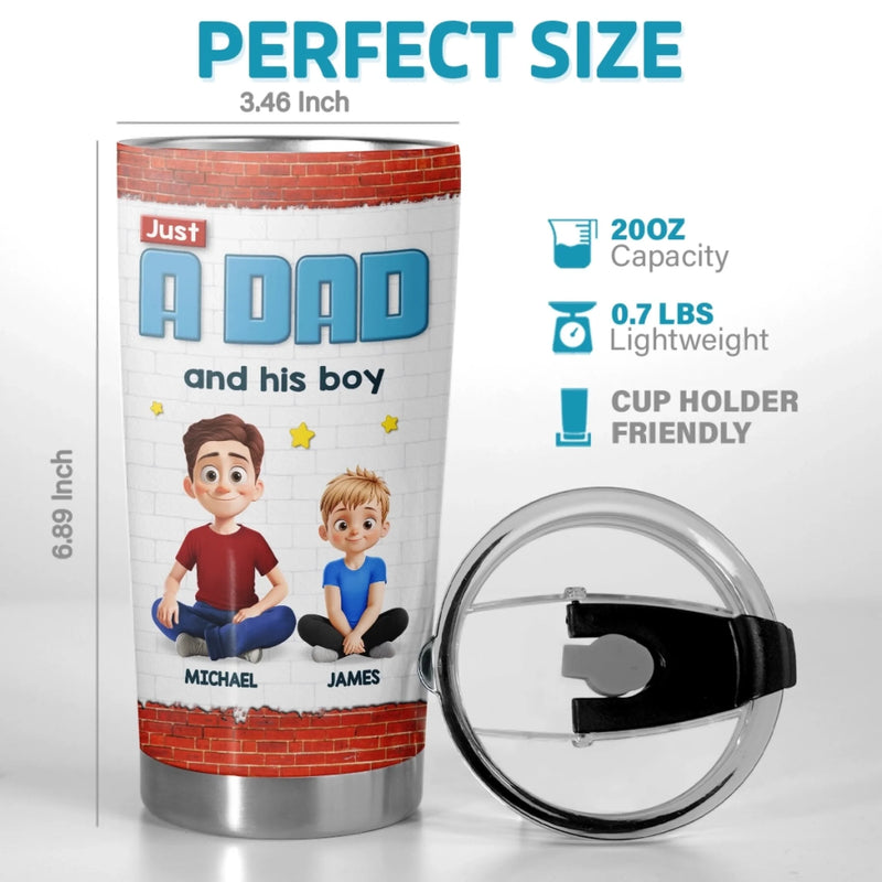 One Dad, One Kid And Infinite Chaos - Family Personalized Custom Tumbler - Father's Day, Gift For Dad