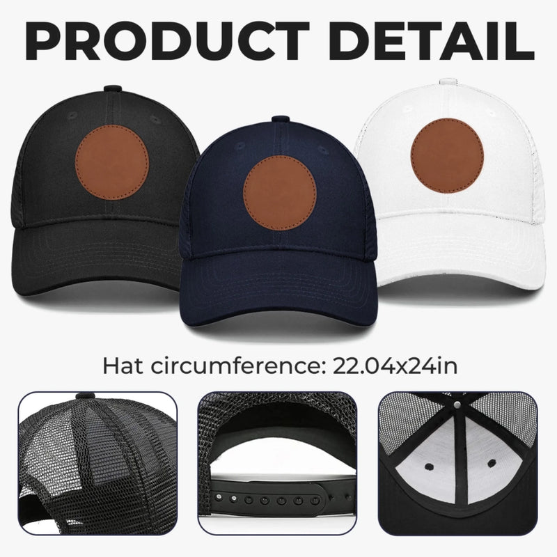 Happy Father's Day, From Your Best Bad Decision - Family Personalized Custom Round Leather Patch Hat - Father's Day, Gift For Dad, Grandpa
