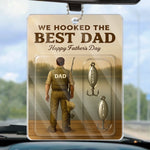 From Our Hooks To Your Heart - Family Personalized Custom Car Ornament - Acrylic Custom Shaped - Father's Day, Gift For Dad, Grandpa, Fishing Lovers