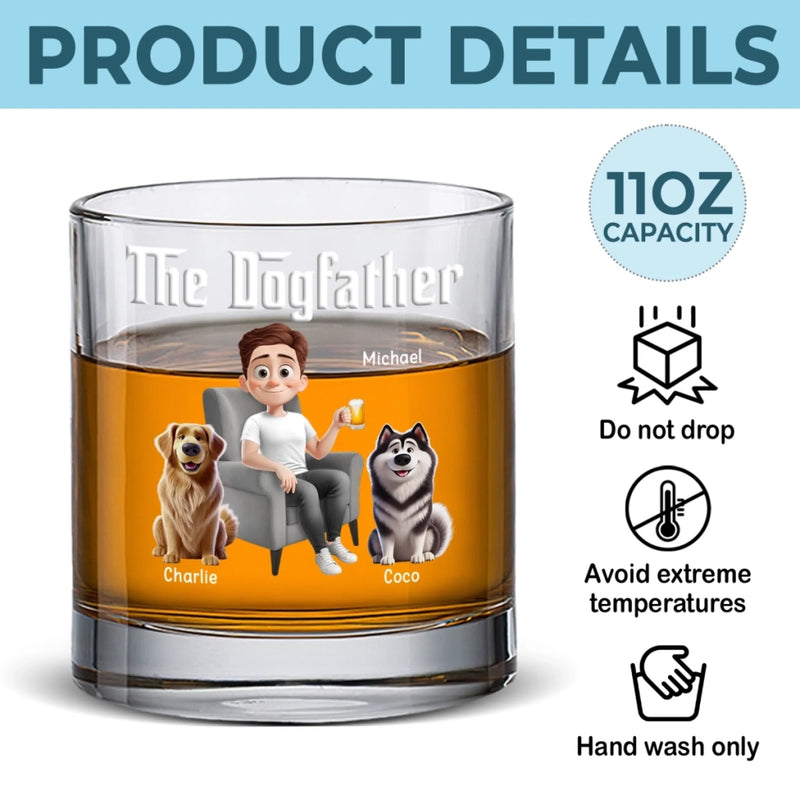 My Tail Wags For One Man Only - Dog Personalized Custom Whiskey Glass - Father's Day, Gift For Pet Owners, Pet Lovers