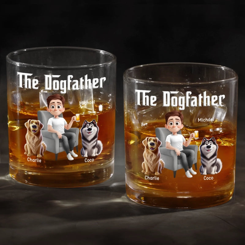 My Tail Wags For One Man Only - Dog Personalized Custom Whiskey Glass - Father's Day, Gift For Pet Owners, Pet Lovers