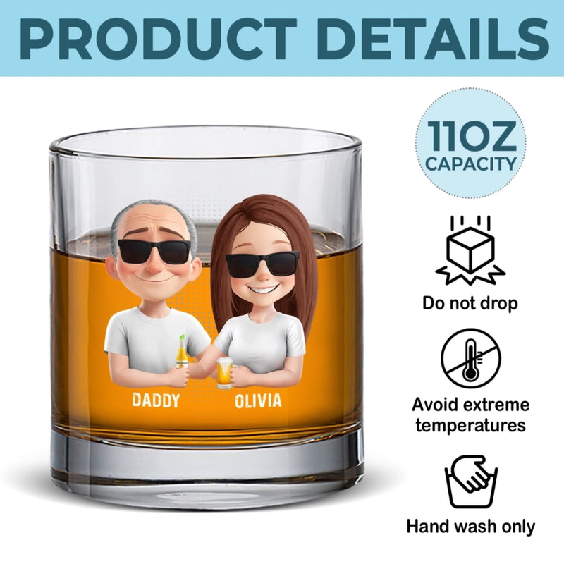 Awesome Like My Daughter - Family Personalized Custom Whiskey Glass - Father's Day, Gift For Dad