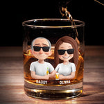 Awesome Like My Daughter - Family Personalized Custom Whiskey Glass - Father's Day, Gift For Dad